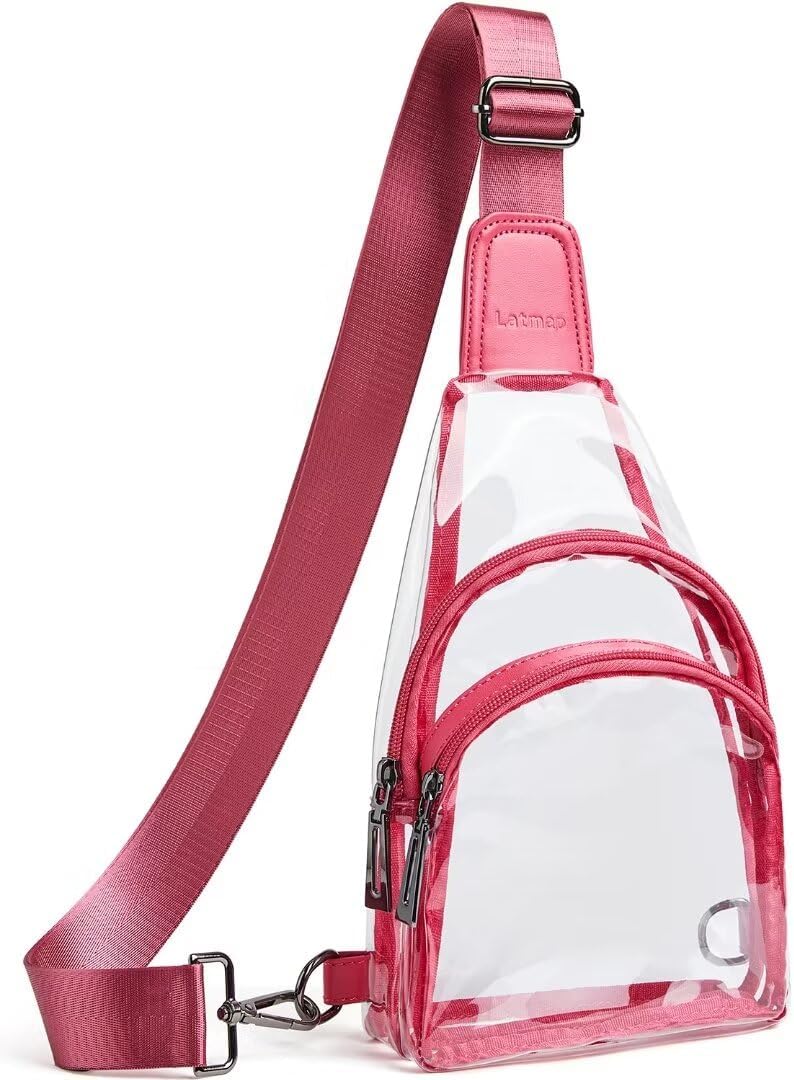 LATMAP Clear bags Stadium Approved Crossbody Sling Bag Fanny Pack Backpack Purses for Women Men Belt bag for stadium events - Image 1